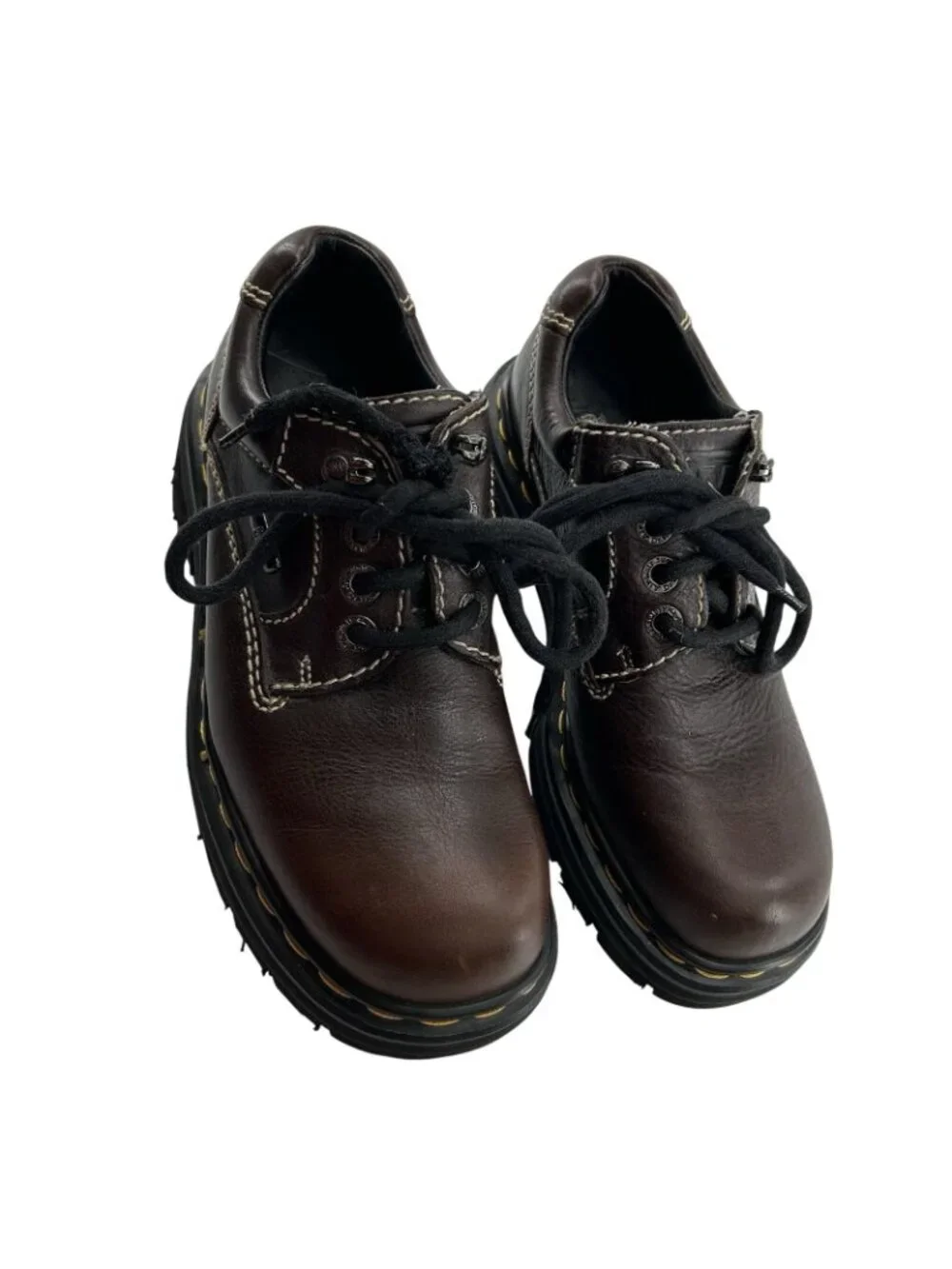 VTG Dr. Martens Shoes M5 W6 Leather 3 Eye Casual Chunky Platform Oxford ENGLAND